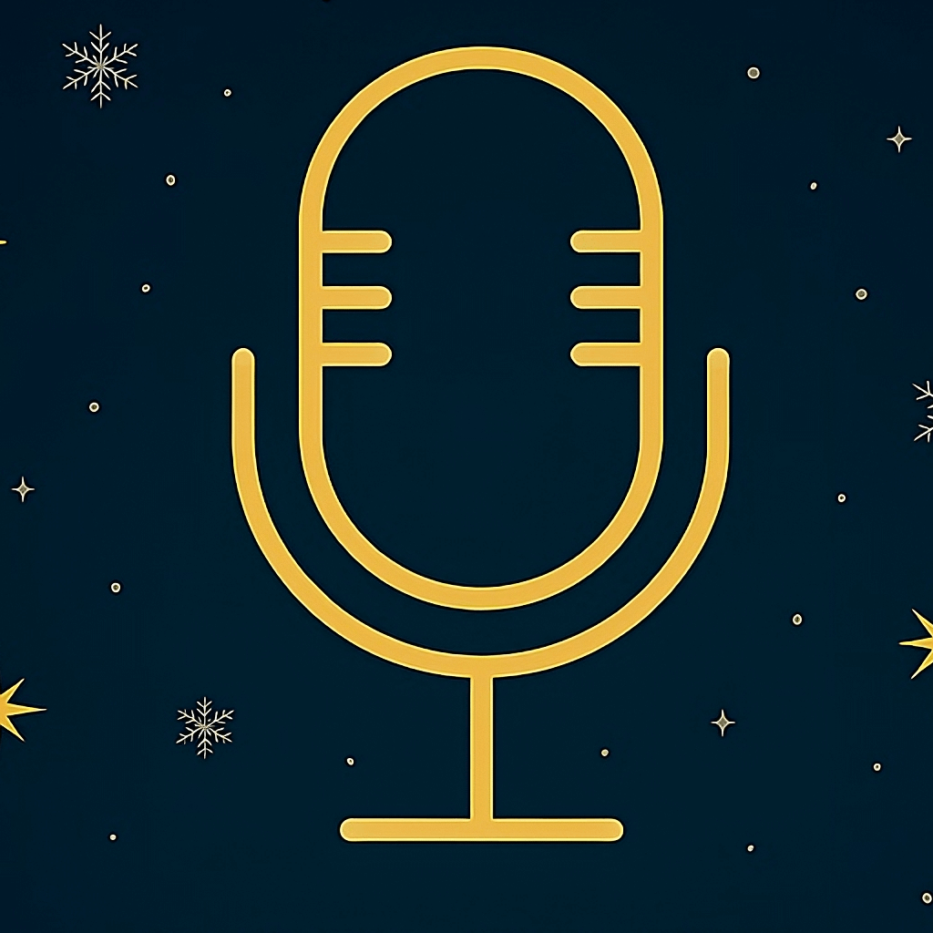 Microphon mit Schrift "Podcast-Adventskalender"